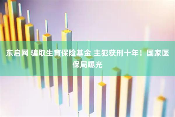 东启网 骗取生育保险基金 主犯获刑十年！国家医保局曝光