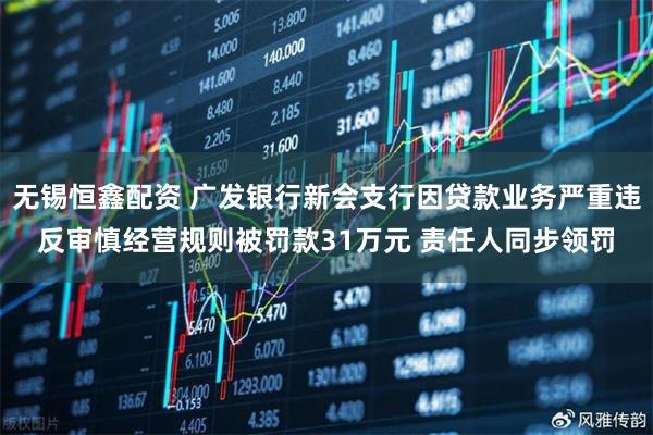 无锡恒鑫配资 广发银行新会支行因贷款业务严重违反审慎经营规则被罚款31万元 责任人同步领罚