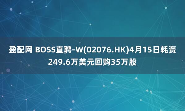 盈配网 BOSS直聘-W(02076.HK)4月15日耗资249.6万美元回购35万股